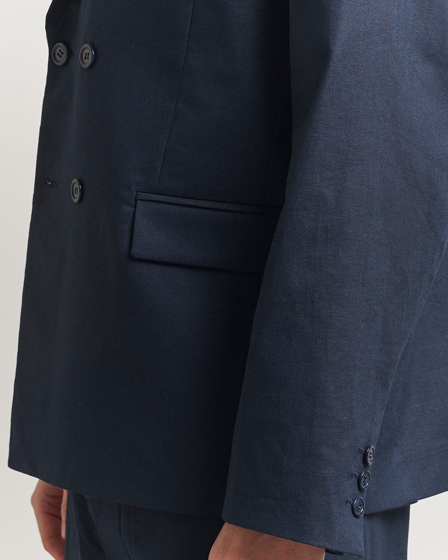 Hombres | Blazers | Palmes | Double Breasted Linen Sport Coat Navy