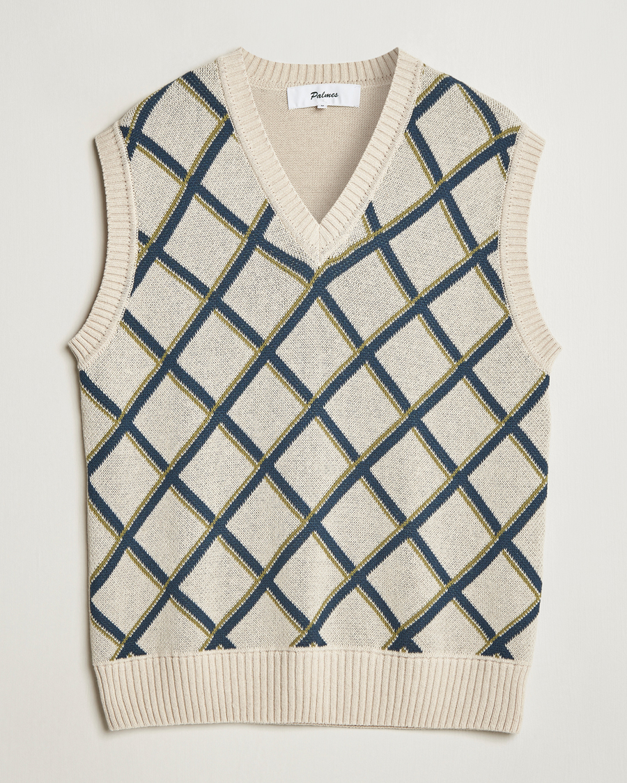 Hombres | Jerséis y prendas de punto | Palmes | Argyle Knitted Vest Off White
