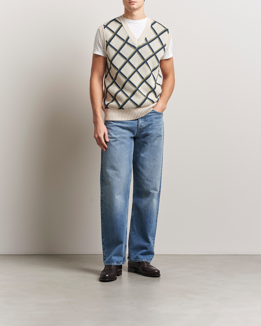 Hombres | Jerséis y prendas de punto | Palmes | Argyle Knitted Vest Off White
