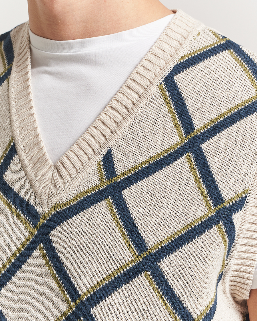 Hombres | Jerséis y prendas de punto | Palmes | Argyle Knitted Vest Off White