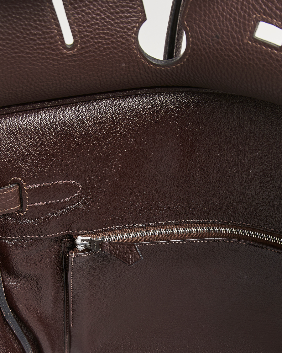 Hombres | Hermès Pre-Owned Birkin 35 Taurillon Clemence Handbag Ebene | Hermès Pre-Owned | Birkin 35 Taurillon Clemence Handbag Ebene