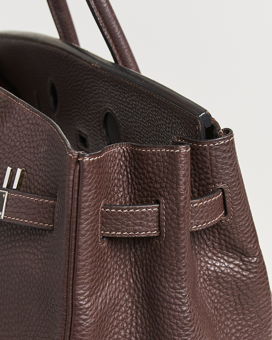 Hombres | Hermès Pre-Owned Birkin 35 Taurillon Clemence Handbag Ebene | Hermès Pre-Owned | Birkin 35 Taurillon Clemence Handbag Ebene