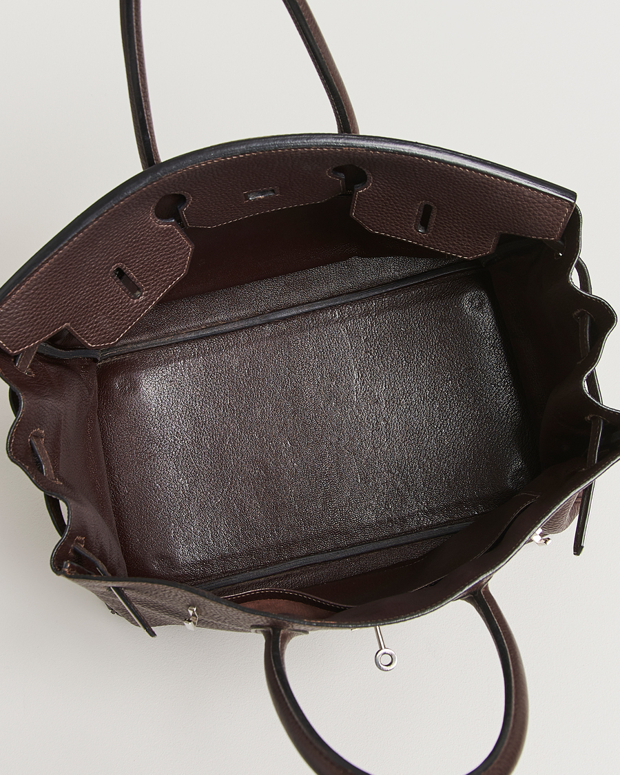 Hombres | Hermès Pre-Owned Birkin 35 Taurillon Clemence Handbag Ebene | Hermès Pre-Owned | Birkin 35 Taurillon Clemence Handbag Ebene