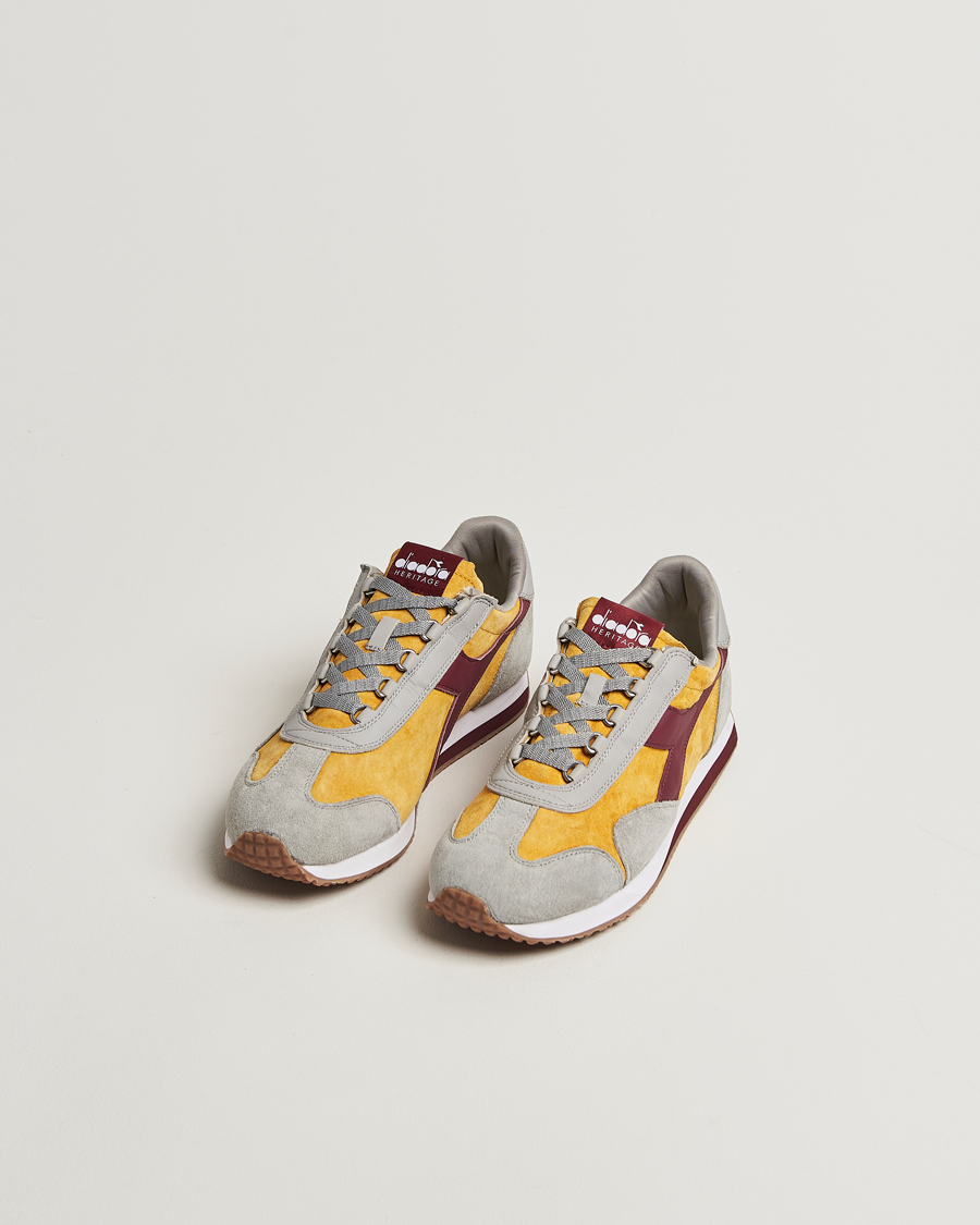 Hombres | Diadora Equipe 75 Running Sneaker Grey/Yellow | Diadora | Equipe 75 Running Sneaker Grey/Yellow