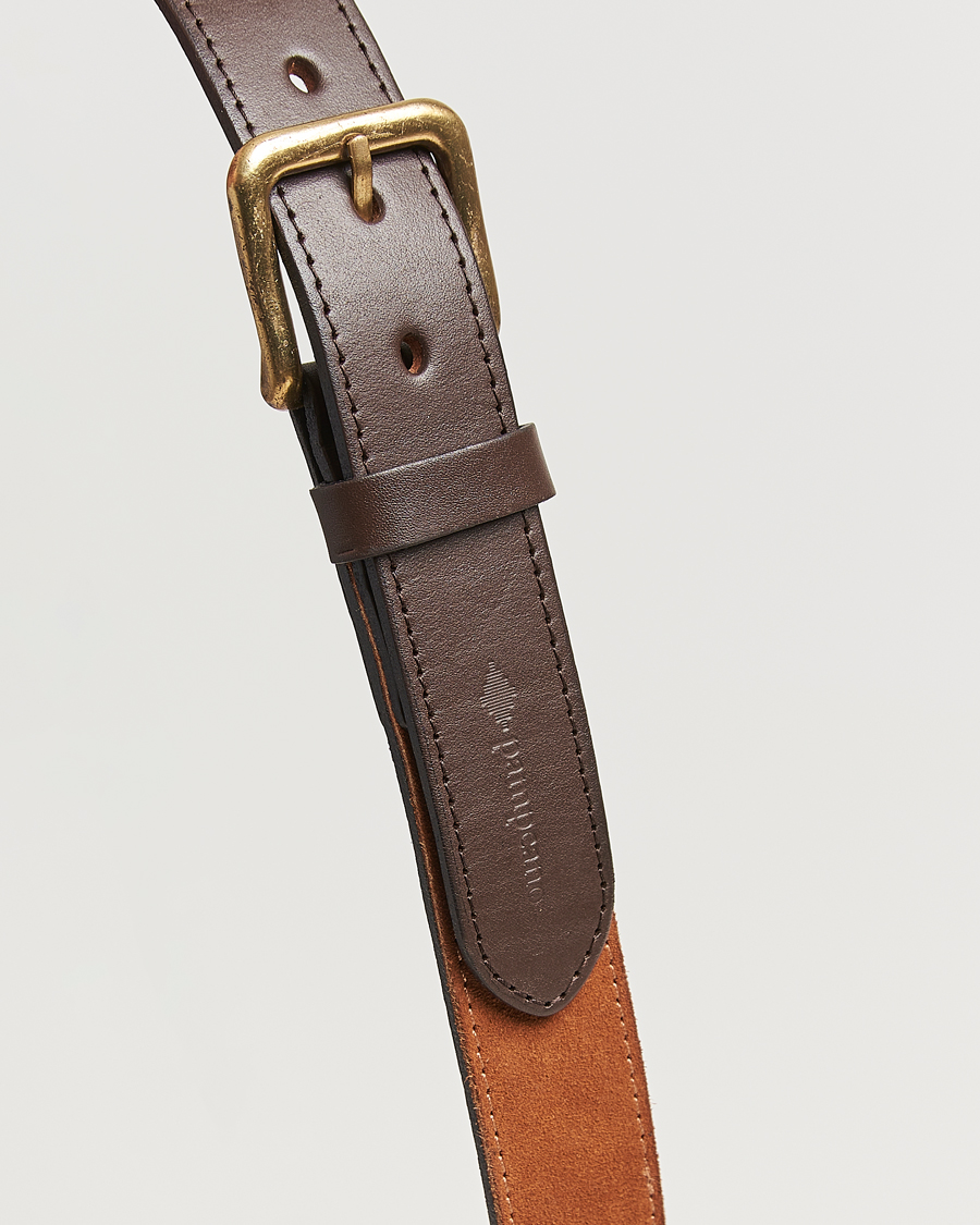 Hombres | Pampeano Confianza Hand Stitched Suede Belt 3,5cm Tan | Pampeano | Confianza Hand Stitched Suede Belt 3,5cm Tan