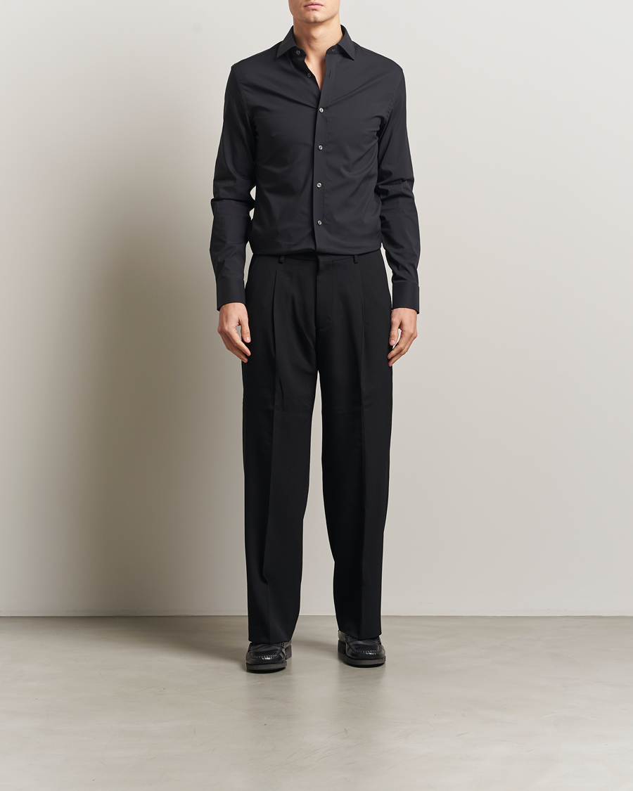 Hombres | Camisas | Tiger of Sweden | Adley Slim Fit Cut Away Shirt Black