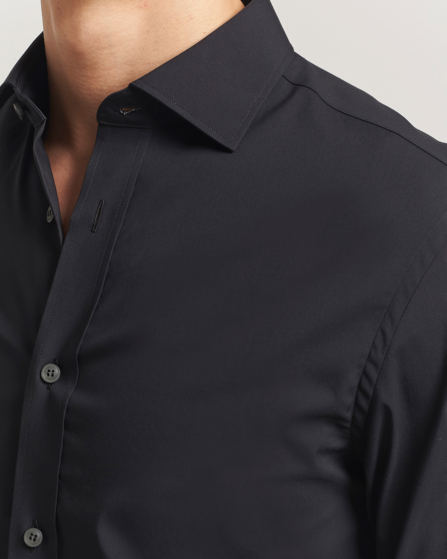 Hombres | Camisas | Tiger of Sweden | Adley Slim Fit Cut Away Shirt Black