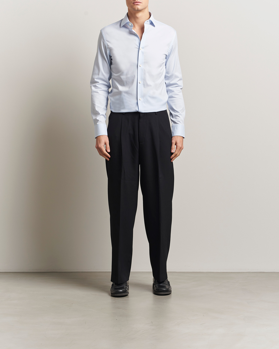 Hombres | Camisas | Tiger of Sweden | Adley Slim Fit Cut Away Shirt Light Blue