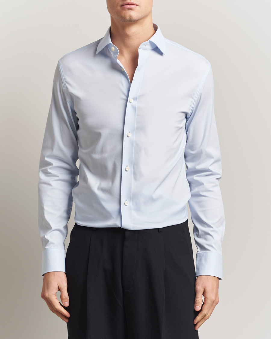 Hombres | Camisas | Tiger of Sweden | Adley Slim Fit Cut Away Shirt Light Blue