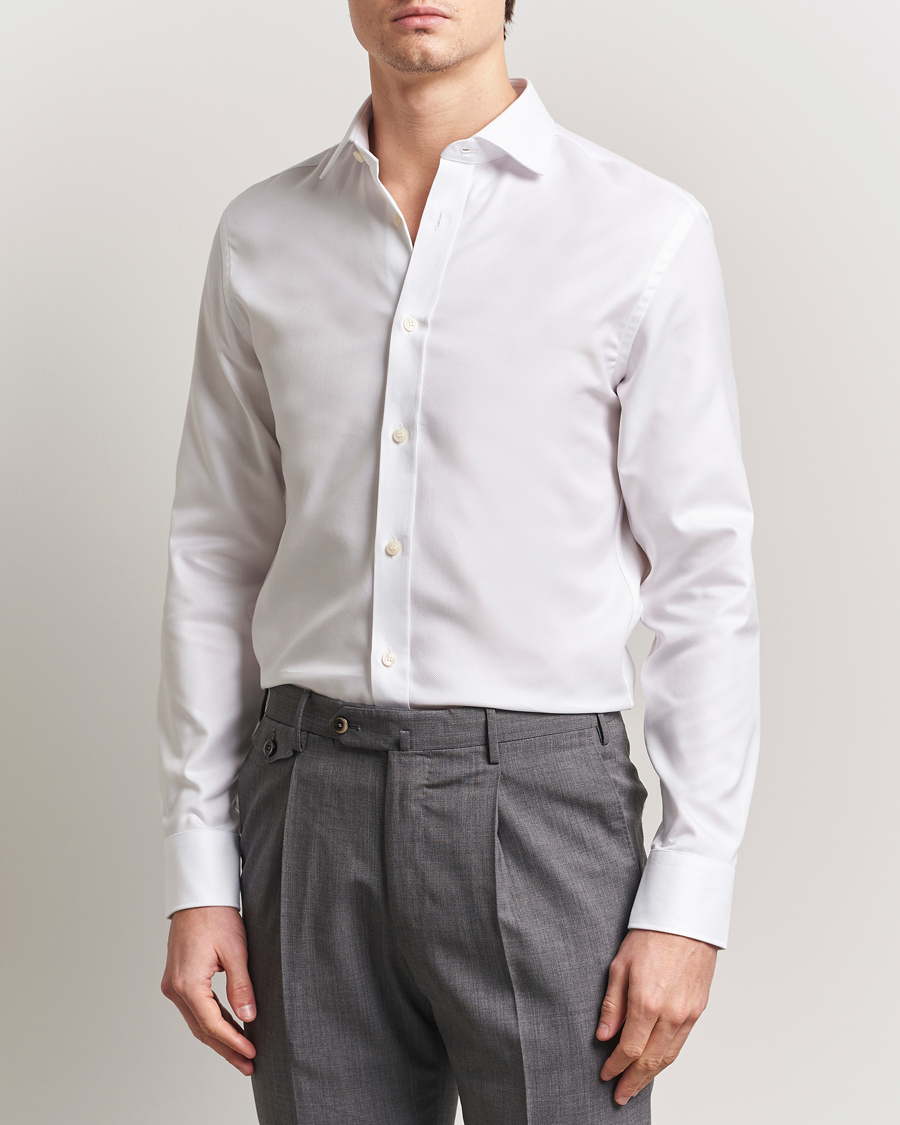 Hombres | Camisas | Tiger of Sweden | Adley Structured Slim Fit Cut Away Shirt White