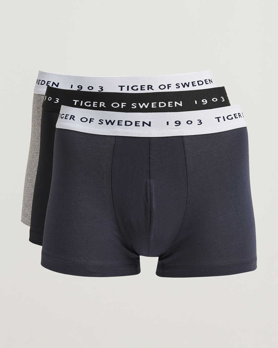 Hombres | Ropa interior y calcetines | Tiger of Sweden | Hermod Cotton 3-Pack Boxer Brief Black/Navy/Grey