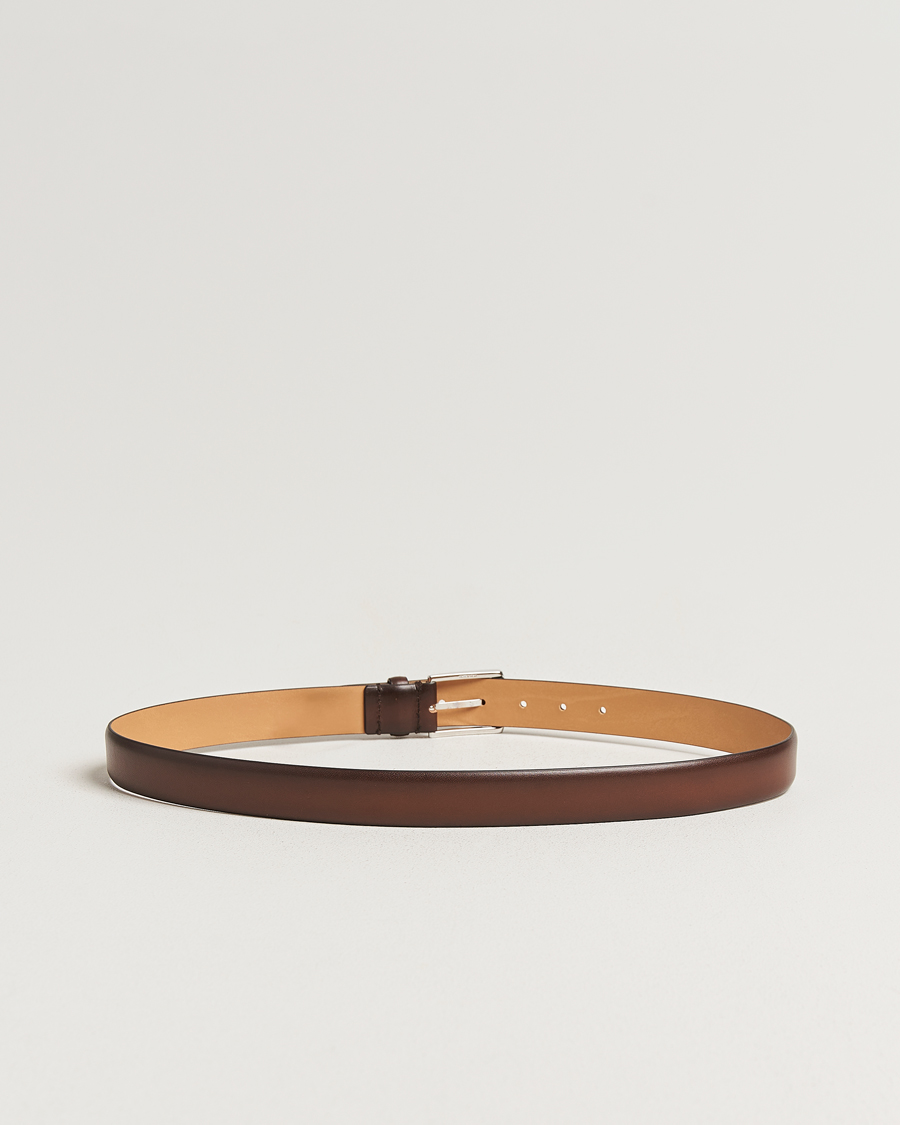 Hombres | Cinturones | Tiger of Sweden | Asenby Leather 3 cm Belt Dark Brown
