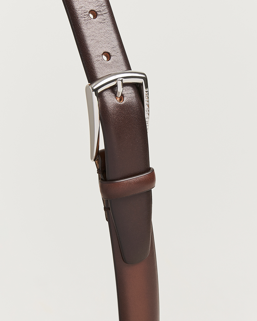 Hombres | Cinturones | Tiger of Sweden | Asenby Leather 3 cm Belt Dark Brown