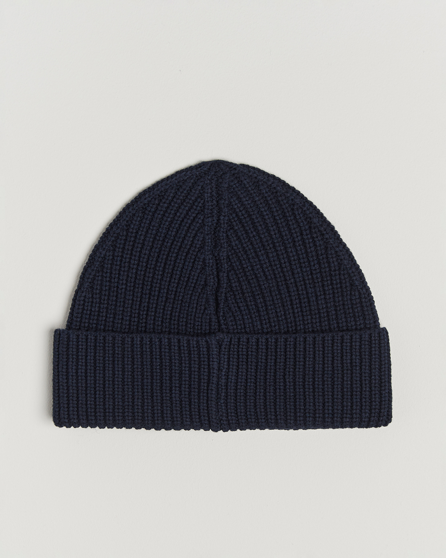 Hombres | GANT Cotton Ribbed Beanie Evening Blue | GANT | Cotton Ribbed Beanie Evening Blue