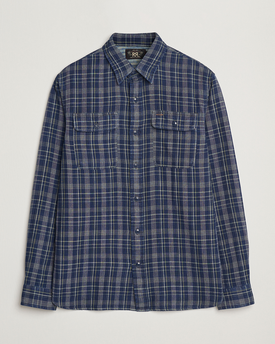 Hombres | Camisas | RRL | Matlock Double Pocket Shirt Indigo Plaid
