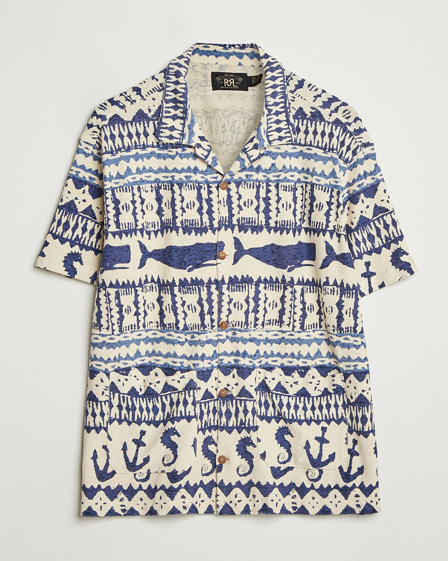 Hombres | Camisas | RRL | Ryan Short Sleeve Shirt Cream/Navy