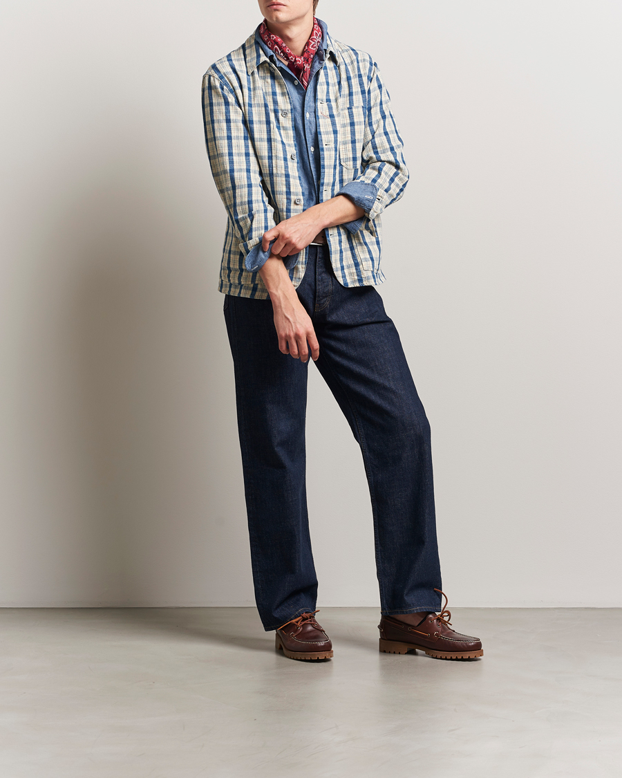 Hombres | Abrigos y chaquetas | RRL | Norfolk Shirt Jacket Indigo/Cream Plaid