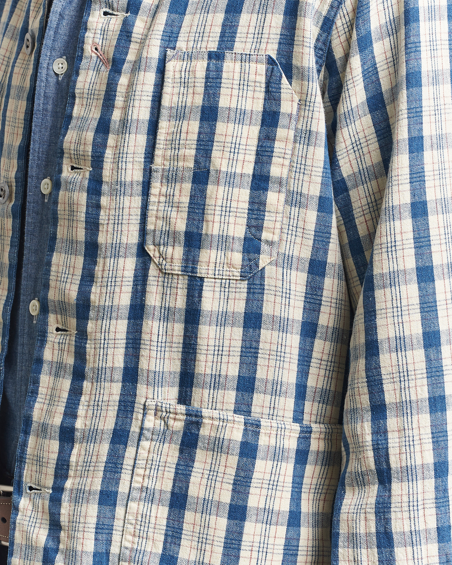 Hombres | Abrigos y chaquetas | RRL | Norfolk Shirt Jacket Indigo/Cream Plaid
