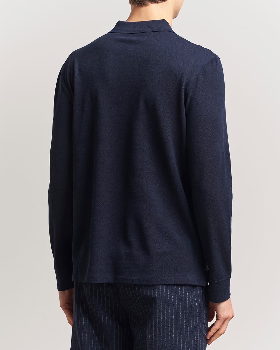 Hombres | Jerséis y prendas de punto | Ralph Lauren Purple Label | Long Sleeve Wool Polo Navy