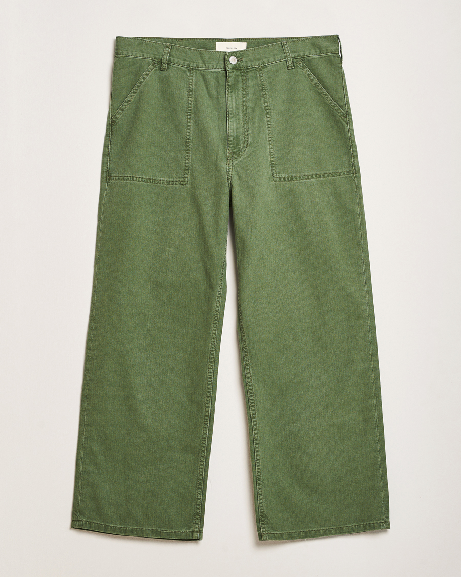 Hombres | Pantalones | Jeanerica | GM010 Genua Worker Chino Chevron Green