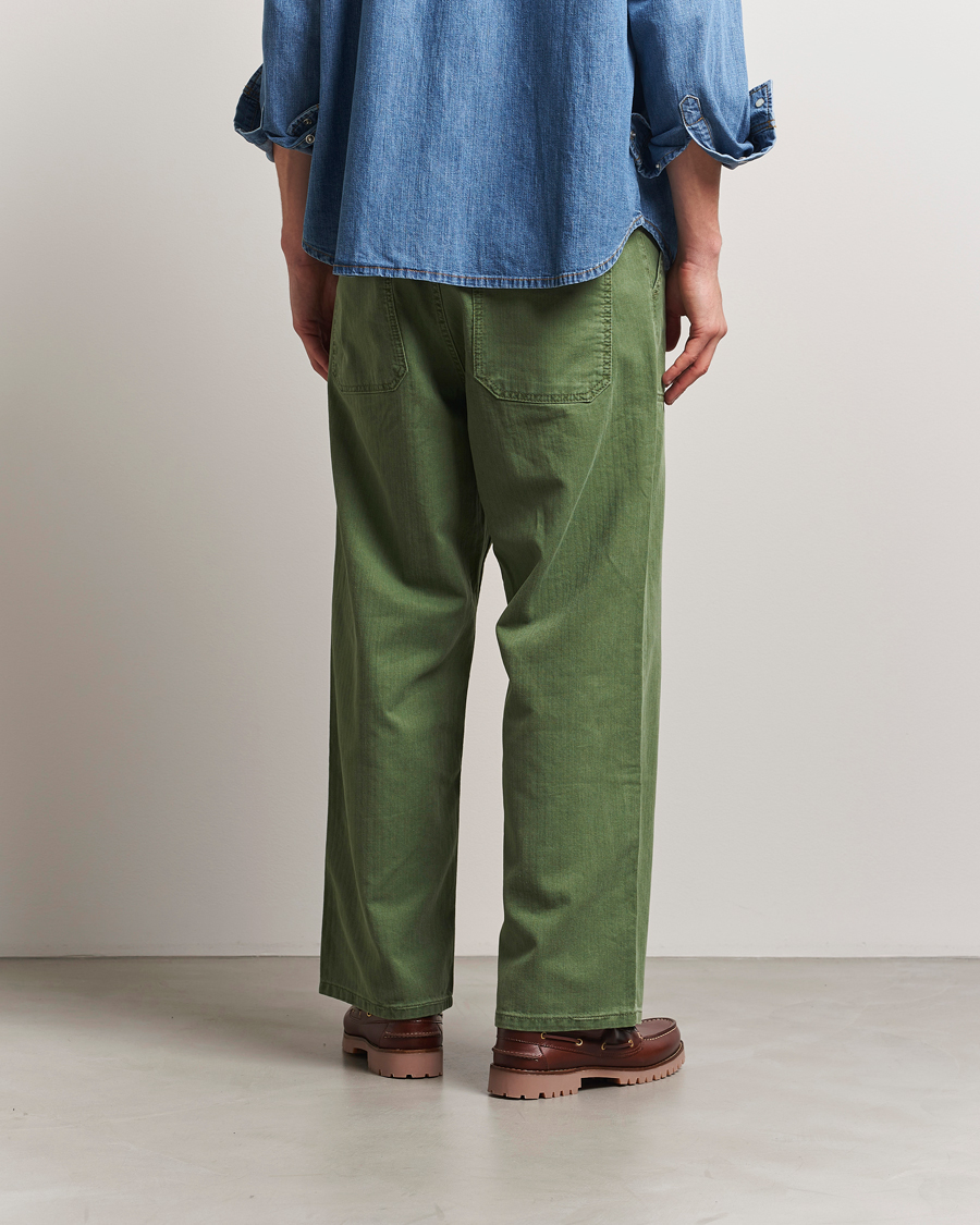 Hombres | Pantalones | Jeanerica | GM010 Genua Worker Chino Chevron Green