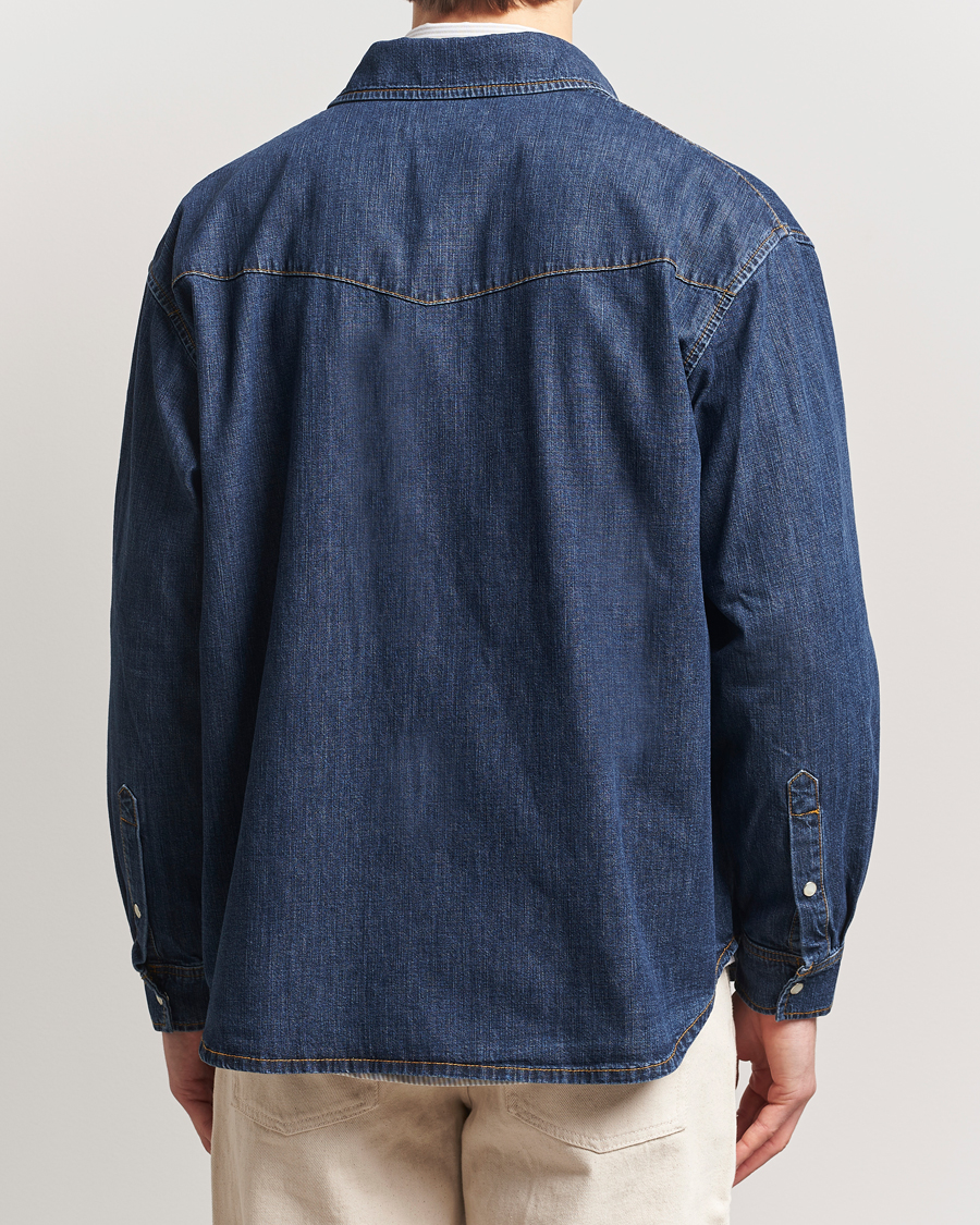 Hombres | Camisas | Jeanerica | Arno Denim Shirt Dark Blue Vintage