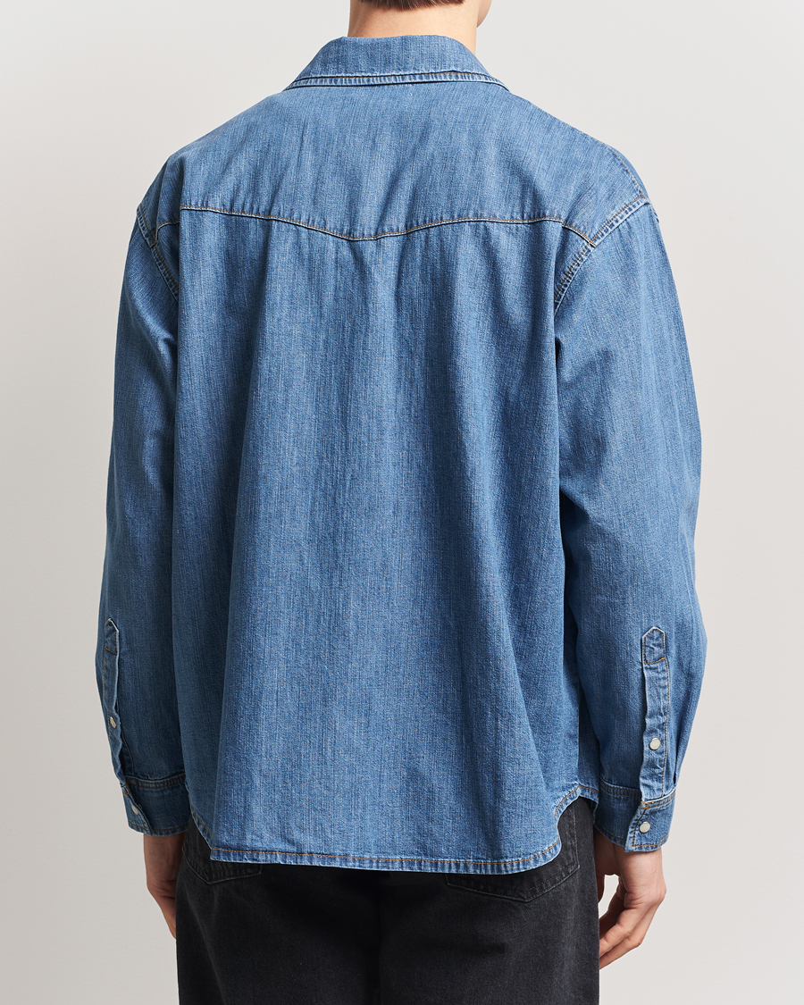 Hombres | Camisas | Jeanerica | Arno Denim Shirt Light Blue Vintage