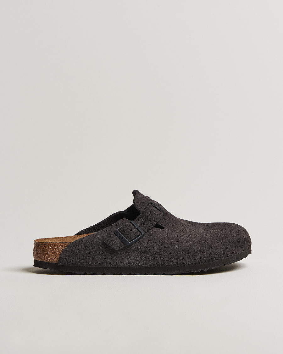 Hombres | BIRKENSTOCK Boston Classic Footbed Velvet Grey Suede | BIRKENSTOCK | Boston Classic Footbed Velvet Grey Suede
