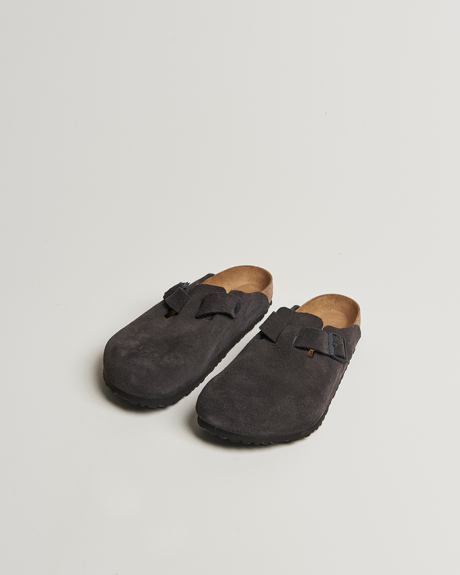 Hombres | BIRKENSTOCK Boston Classic Footbed Velvet Grey Suede | BIRKENSTOCK | Boston Classic Footbed Velvet Grey Suede