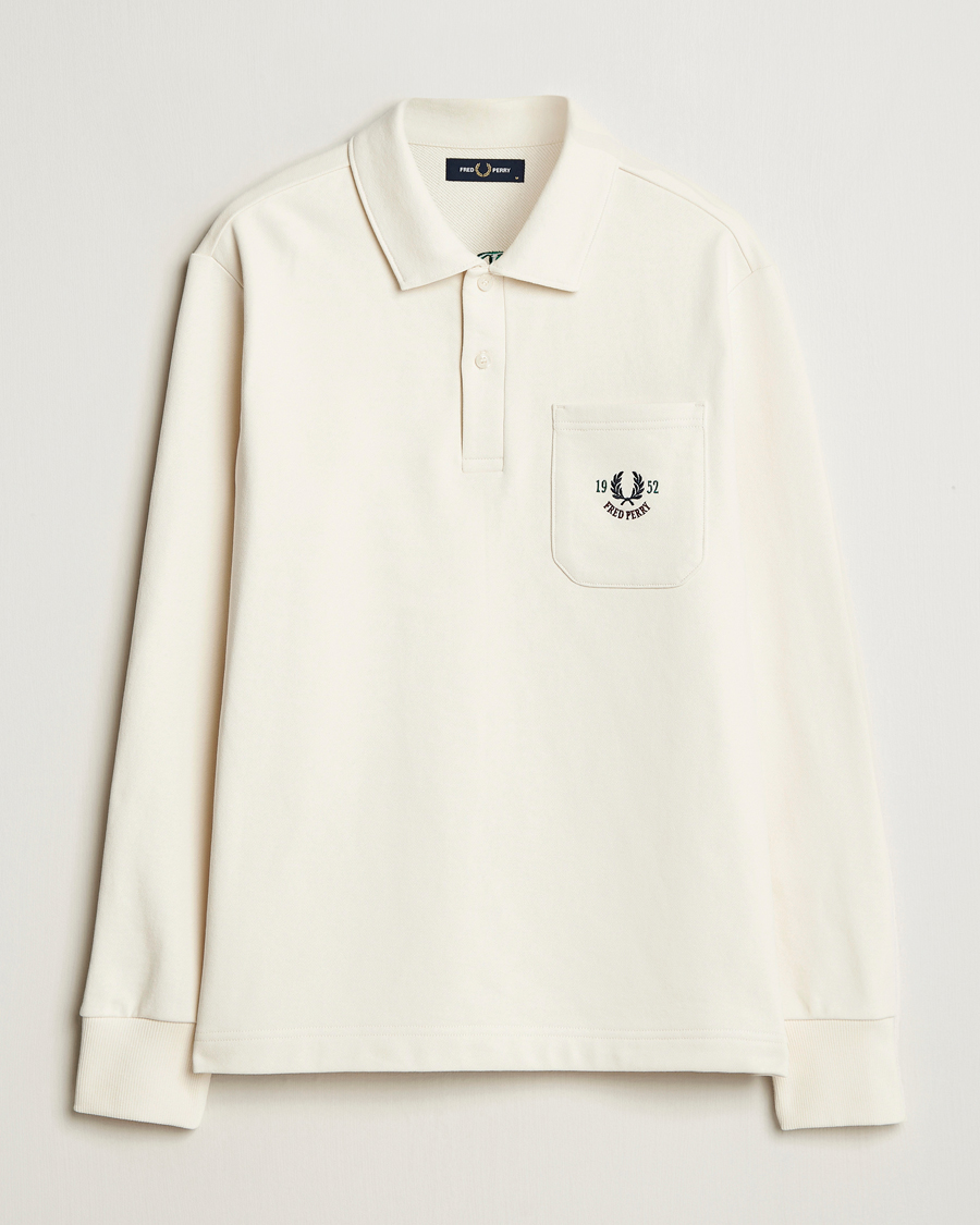 Hombres | Jerséis y prendas de punto | Fred Perry | Embroidered Champion Rugby Sweater Ecru