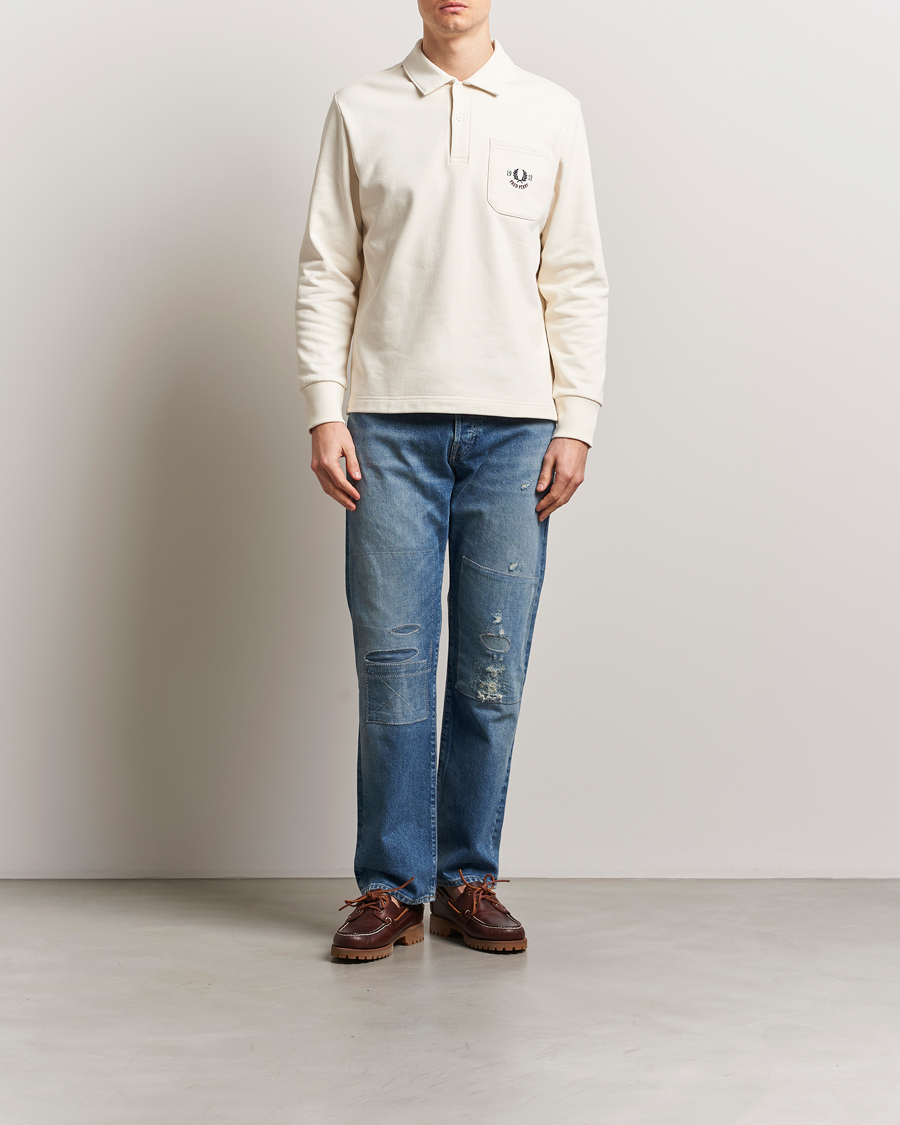 Hombres | Jerséis y prendas de punto | Fred Perry | Embroidered Champion Rugby Sweater Ecru