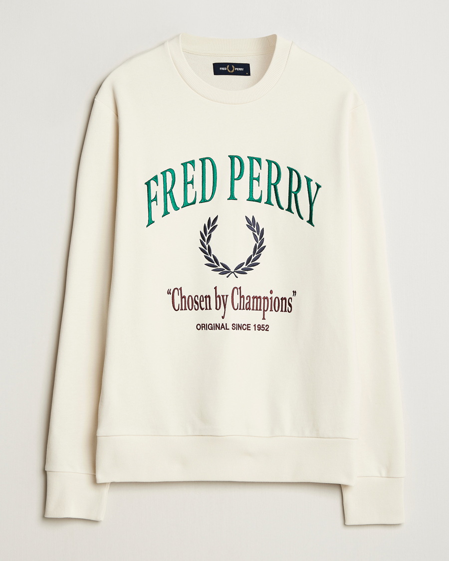 Hombres | Jerséis y prendas de punto | Fred Perry | Embroidered Champion Sweatshirt Ecru