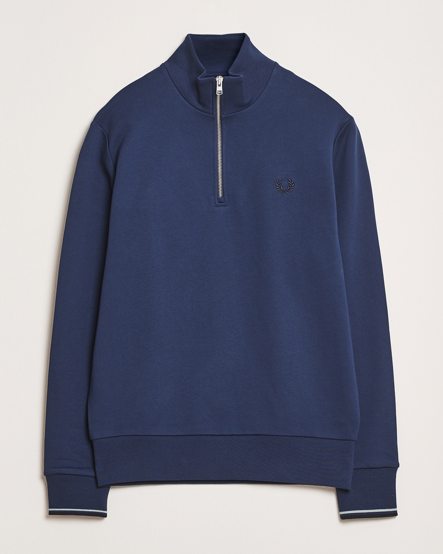 Hombres | Jerséis y prendas de punto | Fred Perry | Half Zip Sweatshirt Tennis Blue