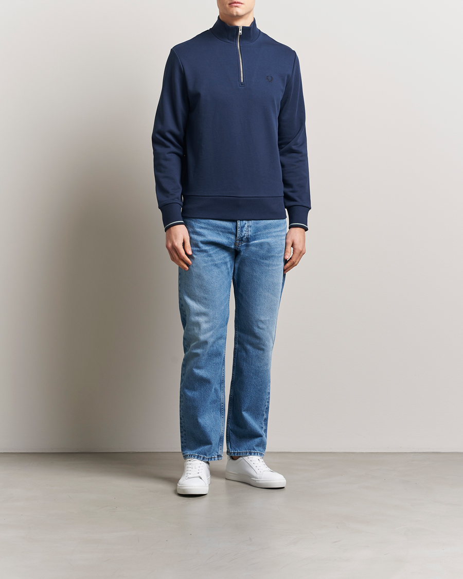 Hombres | Jerséis y prendas de punto | Fred Perry | Half Zip Sweatshirt Tennis Blue