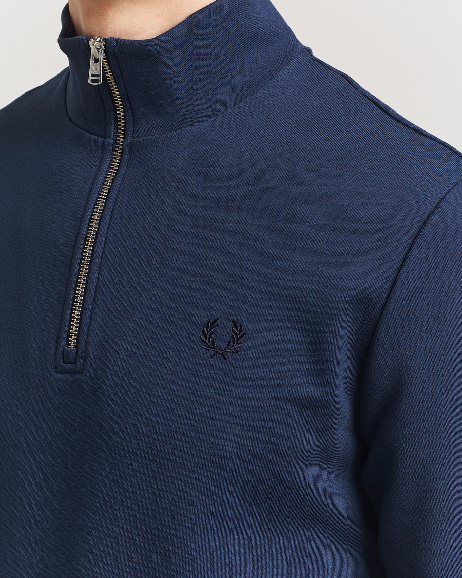 Hombres | Jerséis y prendas de punto | Fred Perry | Half Zip Sweatshirt Tennis Blue