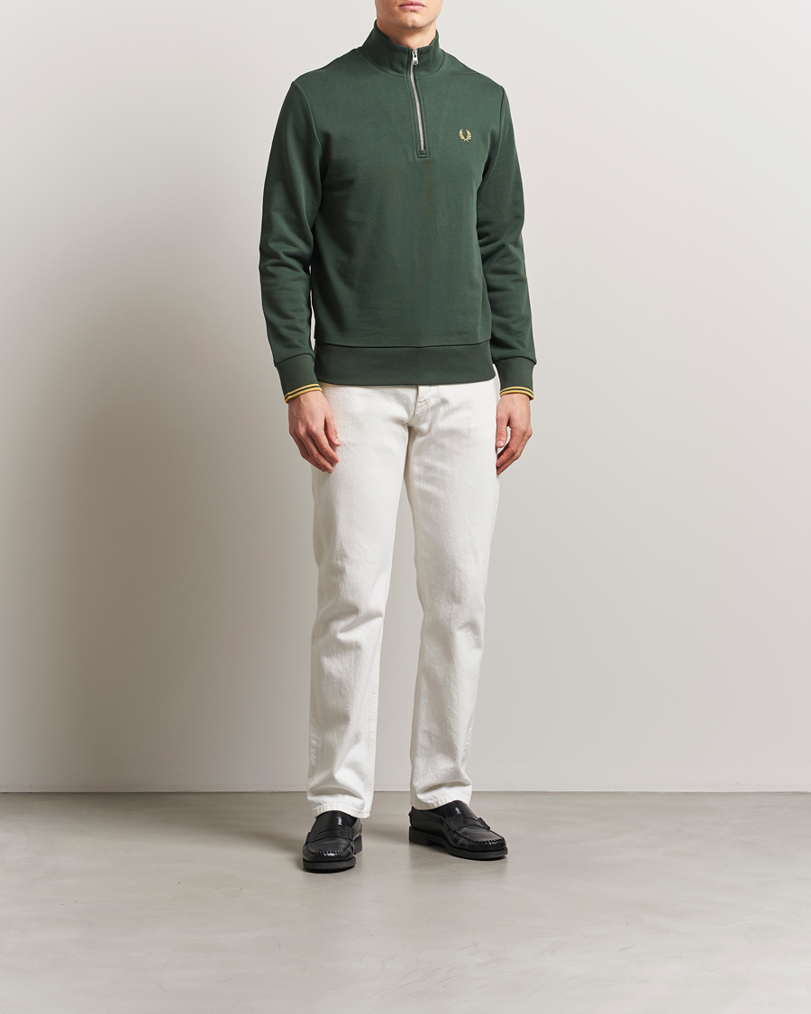 Hombres | Jerséis y prendas de punto | Fred Perry | Half Zip Sweatshirt Court Green