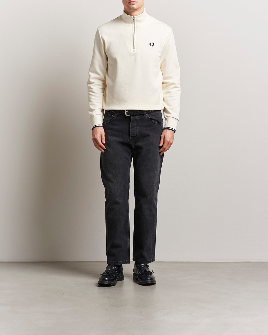 Hombres | Jerséis y prendas de punto | Fred Perry | Half Zip Sweatshirt Ecru
