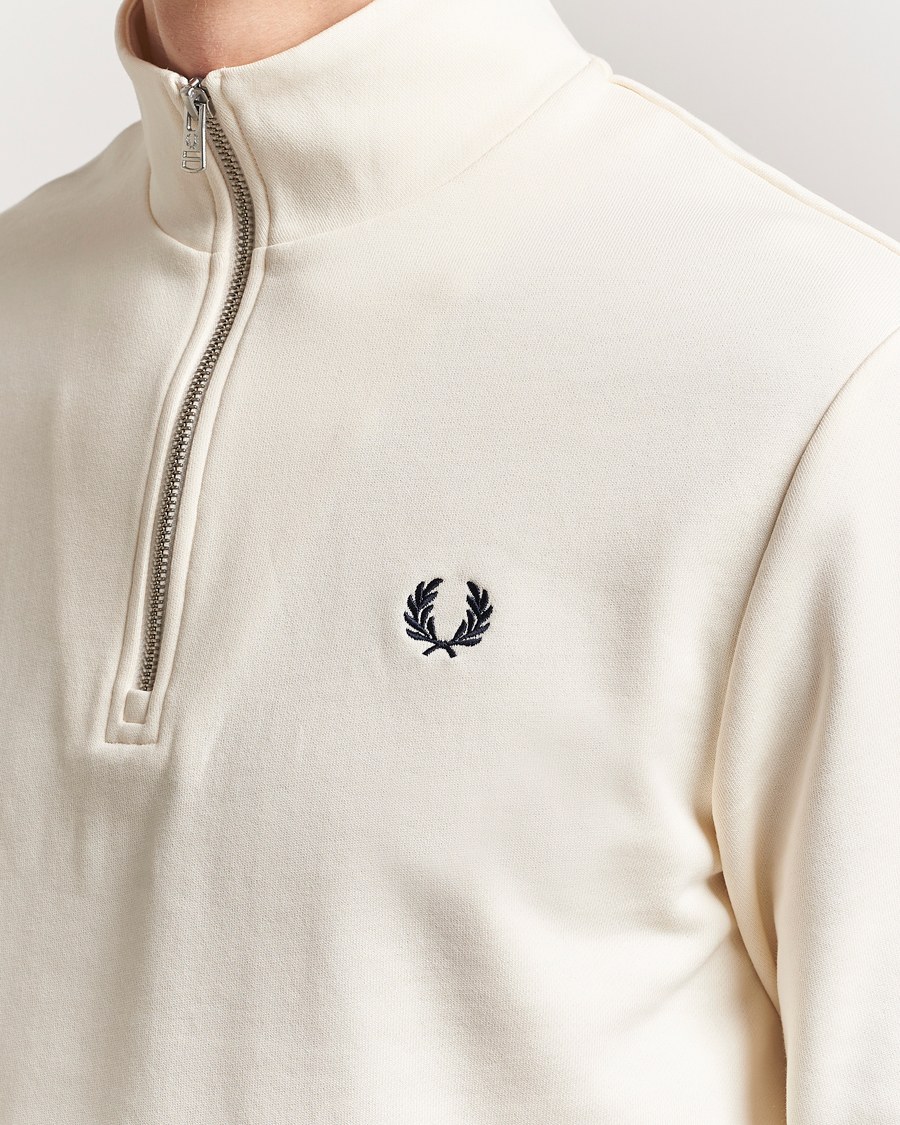 Hombres | Jerséis y prendas de punto | Fred Perry | Half Zip Sweatshirt Ecru