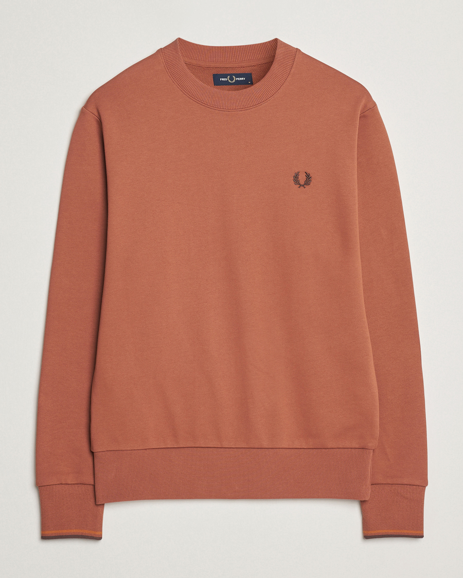 Hombres | Jerséis y prendas de punto | Fred Perry | Crew Neck Sweatshirt Cinnamon Brown