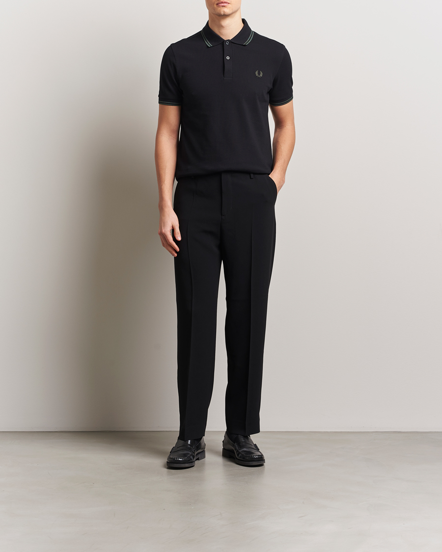 Hombres | Polos | Fred Perry | Twin Tipped Polo Shirt Black
