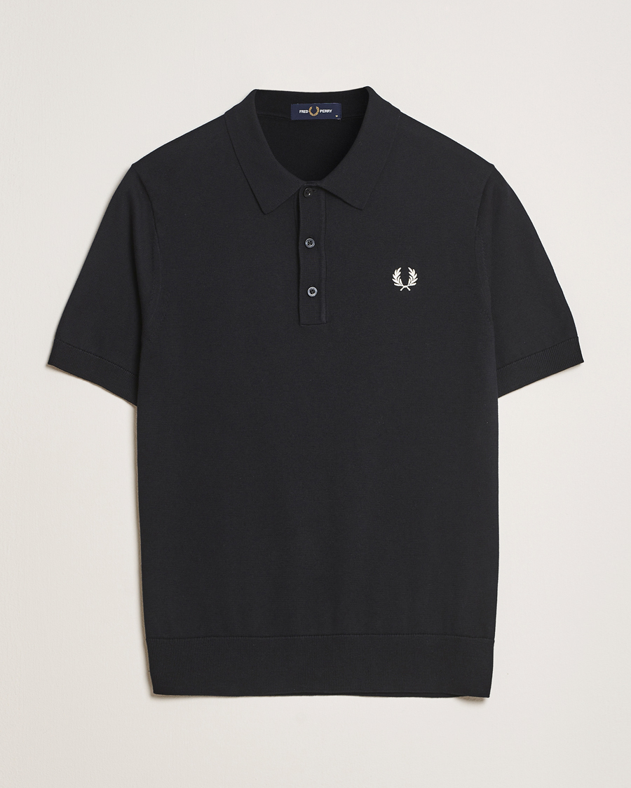 Hombres | Polos | Fred Perry | Cotton Knitted Polo Black