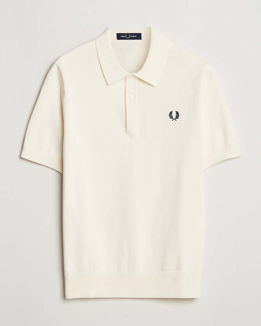 Hombres | Polos | Fred Perry | Cotton Knitted Polo Ecru