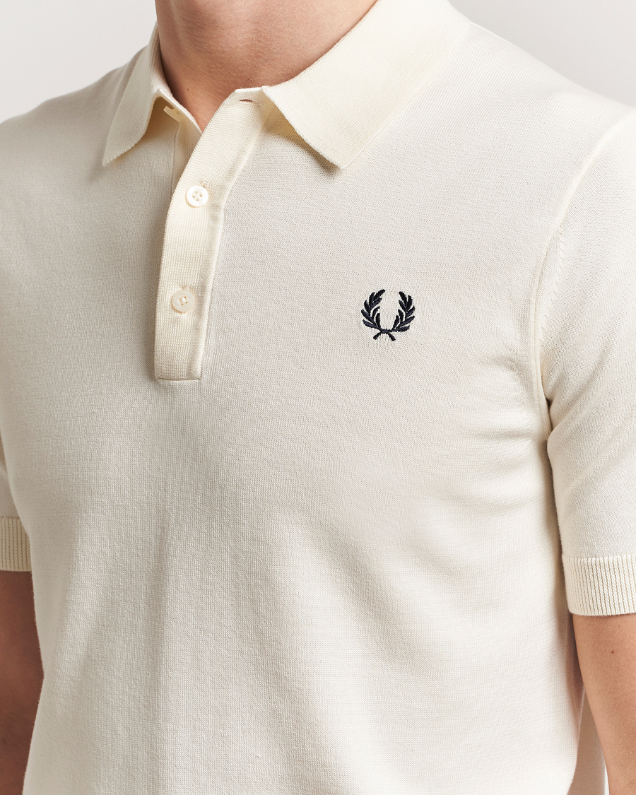 Hombres | Polos | Fred Perry | Cotton Knitted Polo Ecru