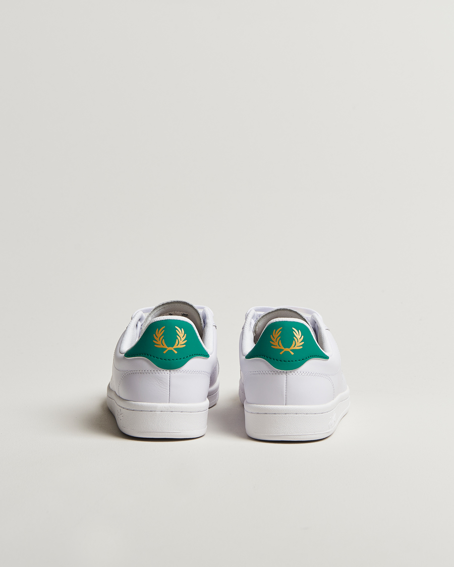 Hombres | Fred Perry B721 Leather Sneaker White/Court Green | Fred Perry | B721 Leather Sneaker White/Court Green