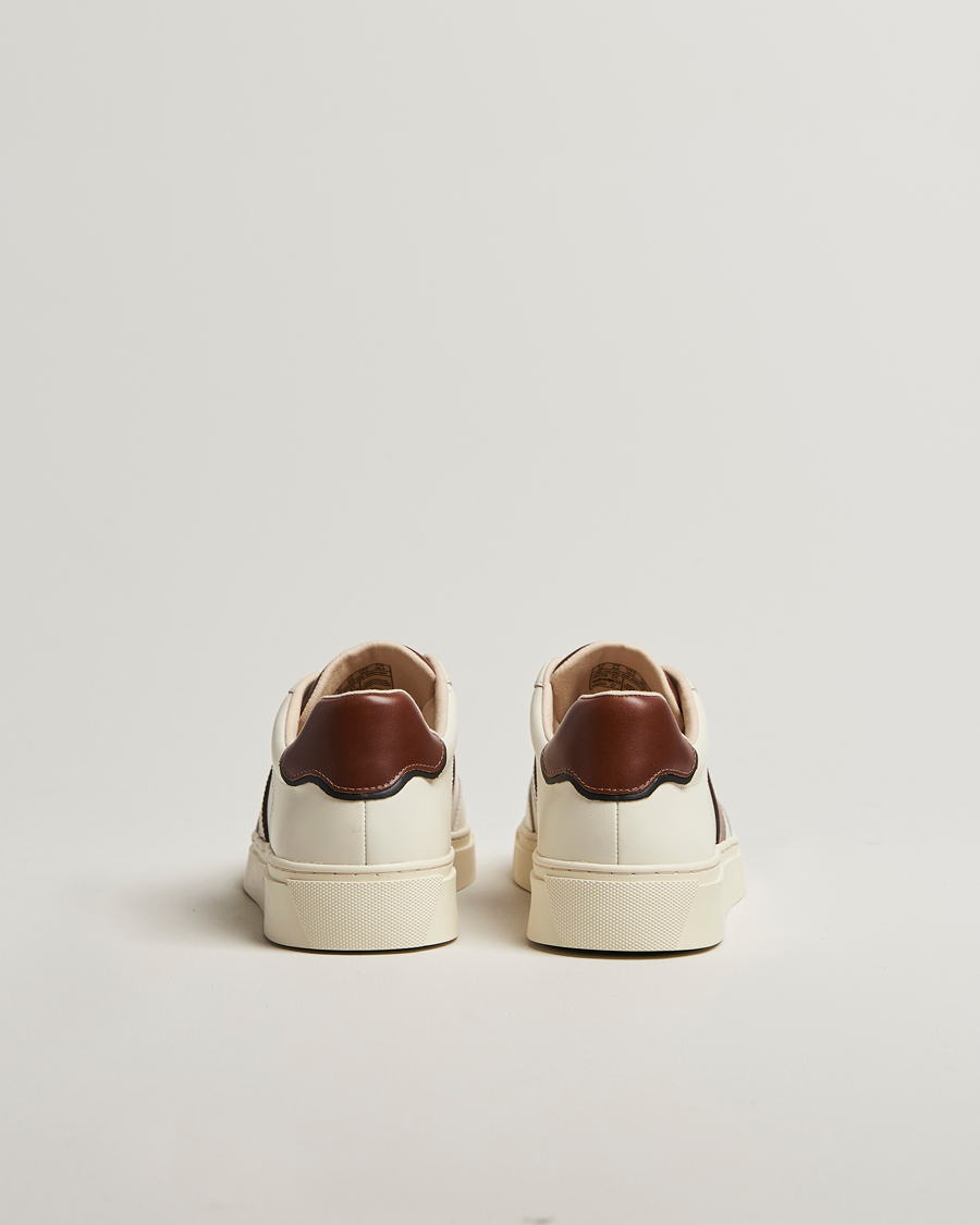 Hombres | GANT Mc Julien Taped Sneaker Off White/Cognac | GANT | Mc Julien Taped Sneaker Off White/Cognac