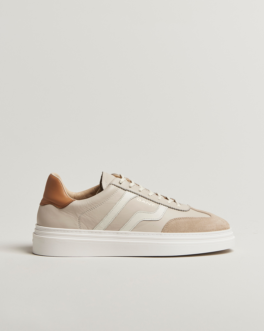 Hombres | GANT Cuzmoon Leather Sneaker Beige/Cream | GANT | Cuzmoon Leather Sneaker Beige/Cream