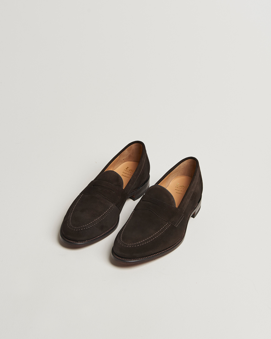 Hombres | Mocasines | Loake Shoemakers | Loake 1880 Imperial Suede Loafers Dark Brown