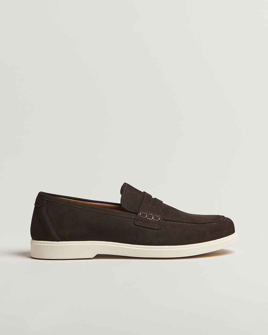 Hombres | Mocasines | Loake 1880 | Como Nubuck Loafers Dark Brown