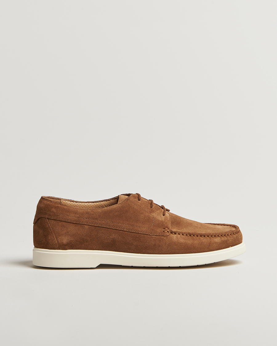 Hombres | Mocasines | Loake 1880 | Sardinia Suede Boat Shoe Loafers Chestnut