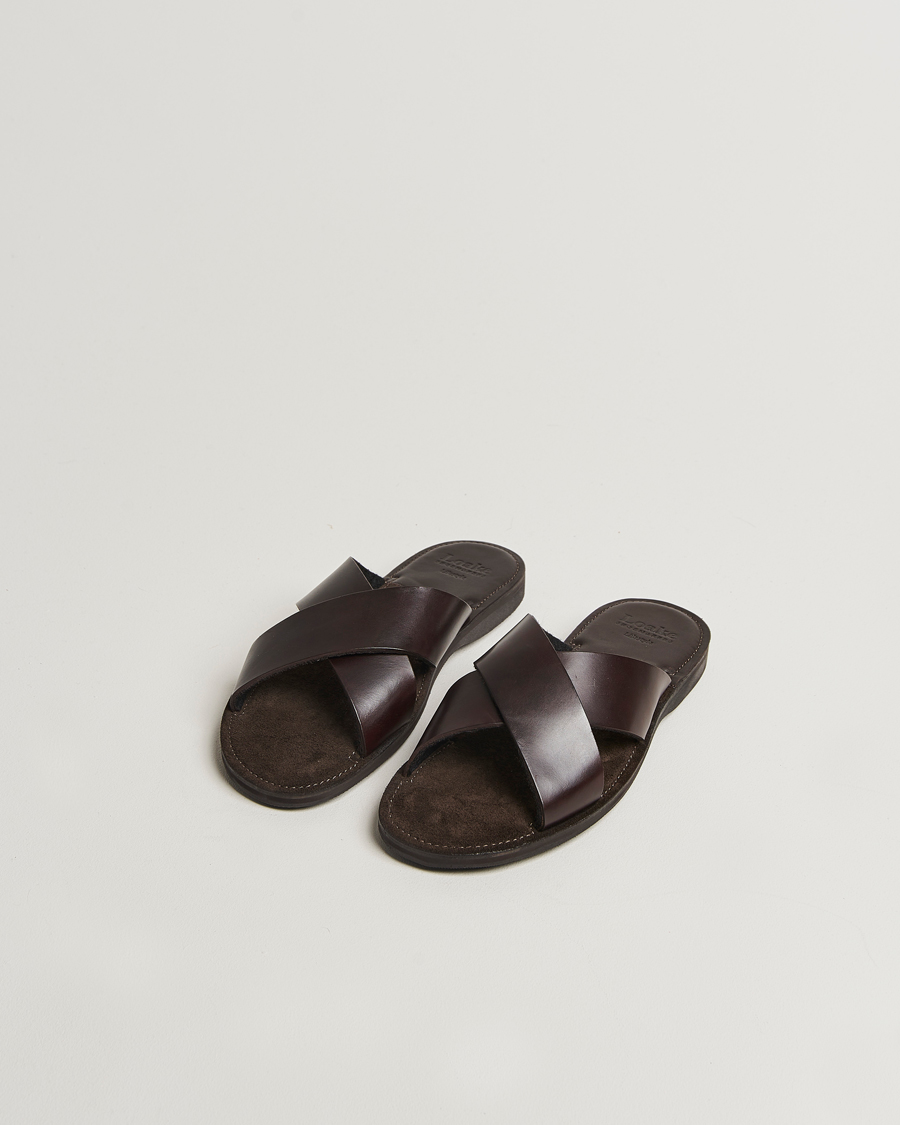 Hombres | Sandalias y chanclas | Loake 1880 | Gozo Leather Sandal Dark Brown